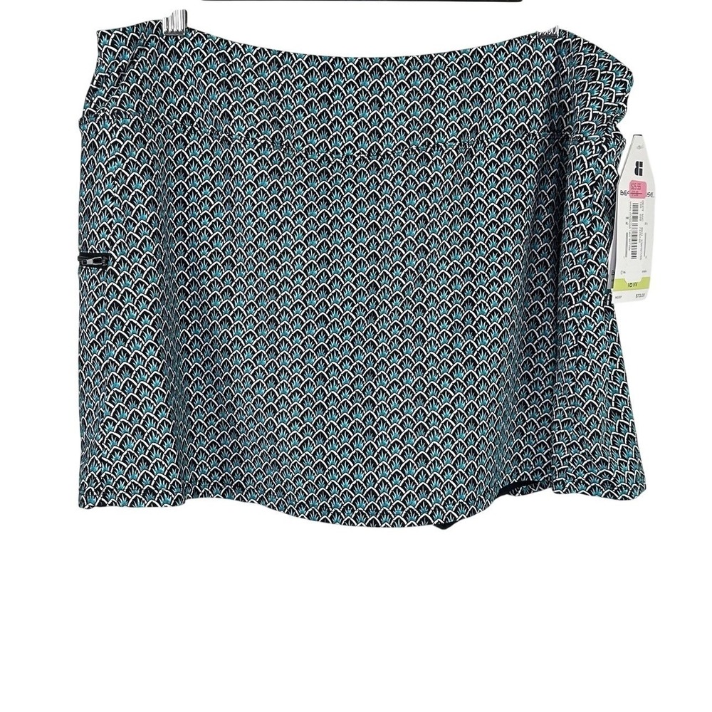 NWT Beach House Swim Skort Skirt Built-In Shorts UPF 50+ Pocket Black Womens 18W